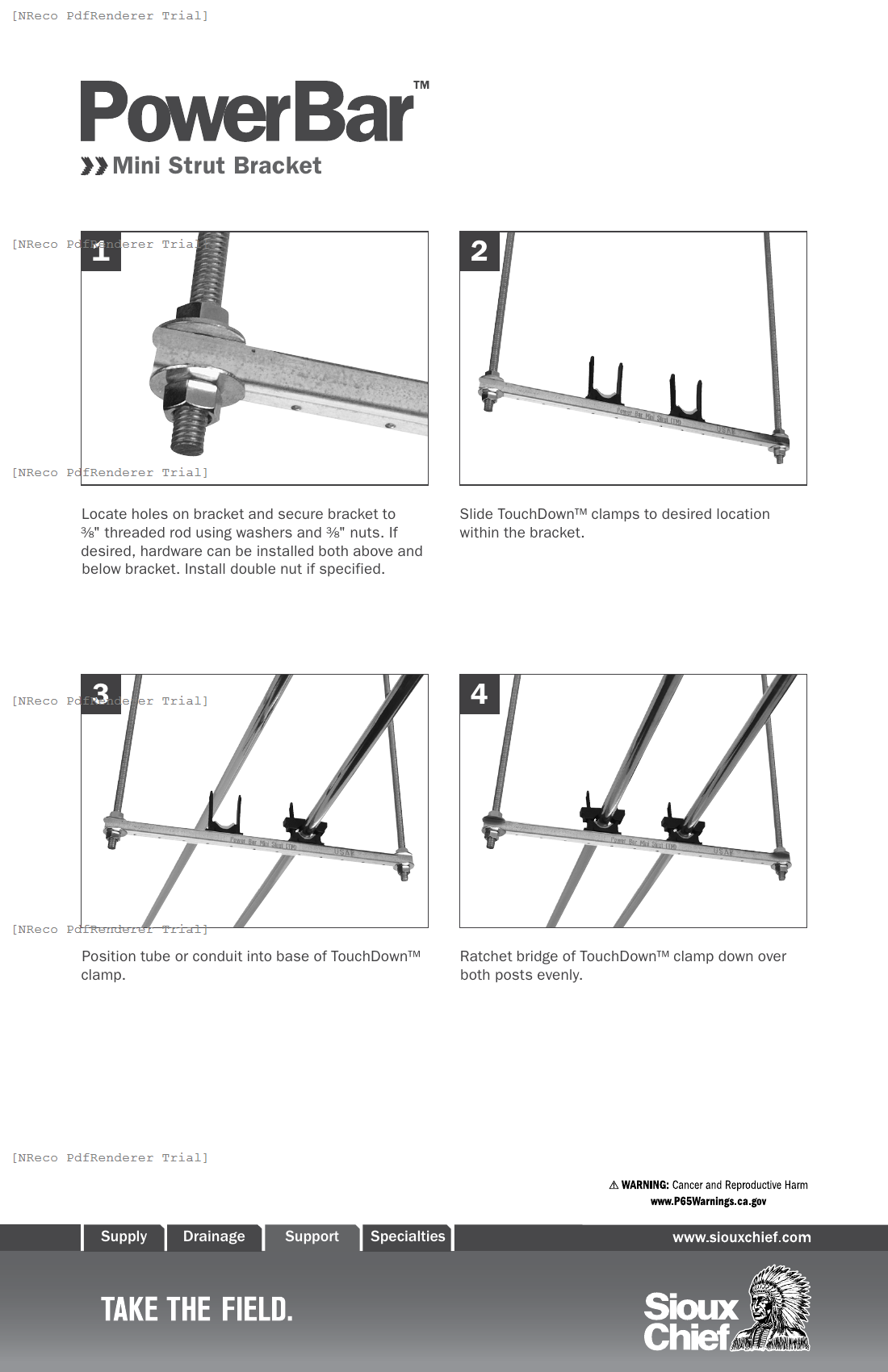 523 SERIES - POWERBAR MINI STRUT BRACKET - INSTRUCTION SHEET.PDF Technical Document